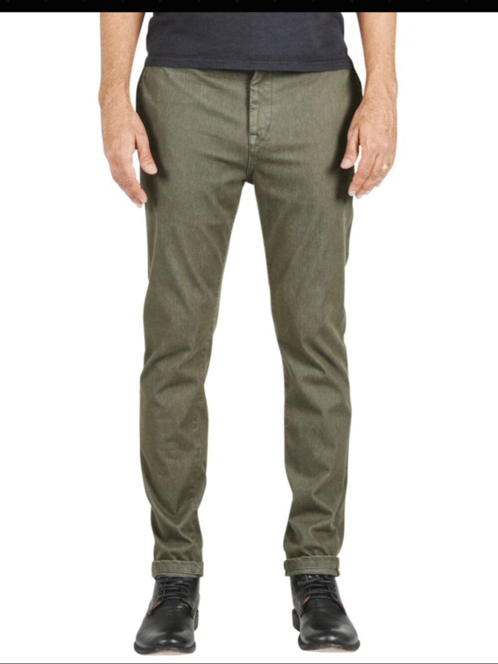 Military Green Denit® Stretch Chino in "Axe" by Hiroshi Kato